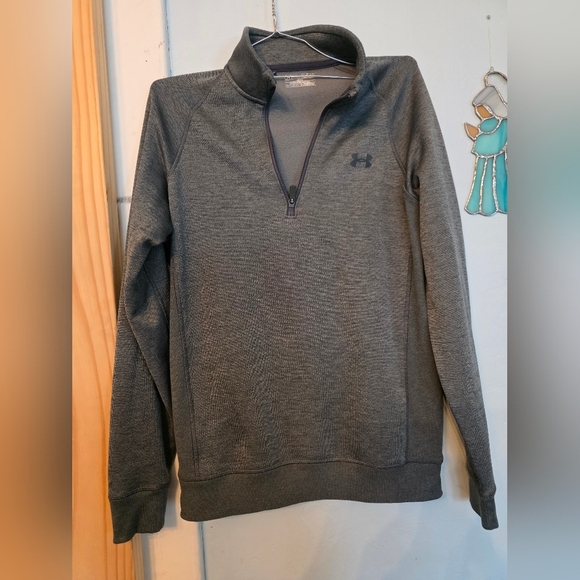 Under Armour Gray Quarter-Zip Pullover Coldgear Loose. Sz Small - Picture 2 of 7